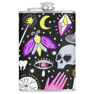 bruin-oranje tartan plaid. heupfles