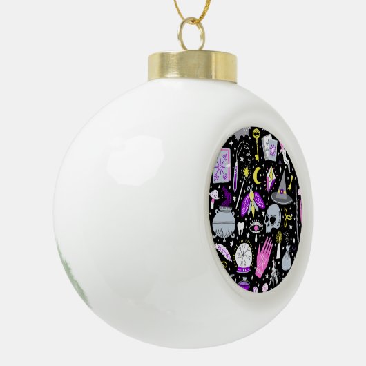  bruin-oranje tartan plaid. keramische bal ornament (Links)