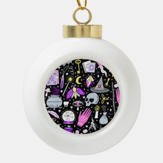  bruin-oranje tartan plaid. keramische bal ornament (Voorkant)