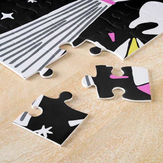  bruin-oranje tartan plaid. legpuzzel (Zijkant)