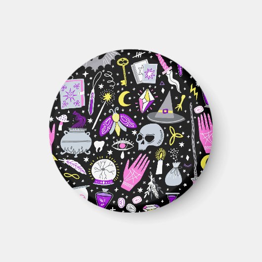  bruin-oranje tartan plaid. magneet (Voorkant)