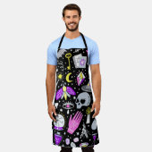  bruin-oranje tartan plaid. schort (Gedragen)