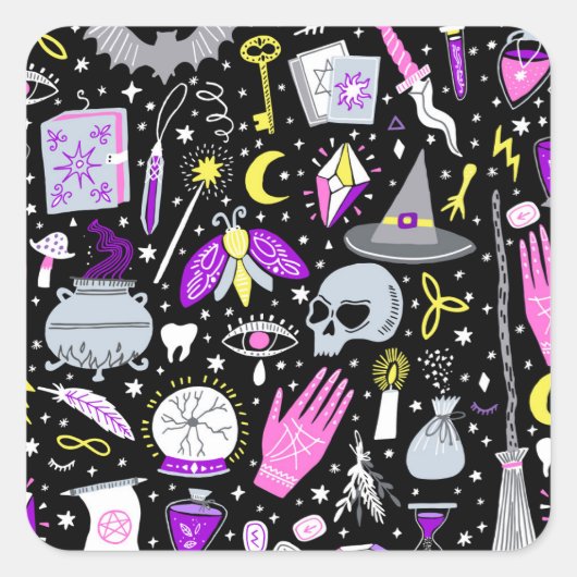  bruin-oranje tartan plaid. vierkante sticker (Voorkant)