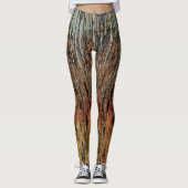 Bruin Oranje zwart Aqua Funky Camouflage Abstract Leggings (Voorkant)
