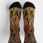 Bruin Oranje zwarte funky Camouflage Abstract Sokken (Top)