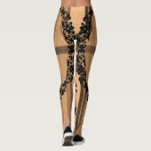 bruin oranje zwarte lange leggings (Achterkant)