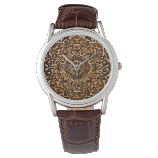 Bruin Oriental Rug Horloge (Voorkant)