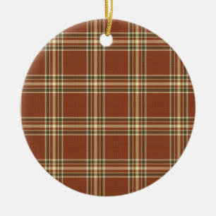 Bruin Ornament met tartan