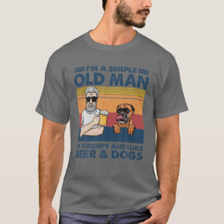 bruin oud Man zoals bier en honden Boxer Gr T-shirt