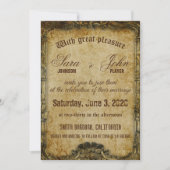 Bruin oud papier huwelijksuitnodiging Kaart (Voorkant)
