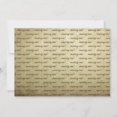 Bruin oud papier huwelijksuitnodiging Kaart (Achterkant)