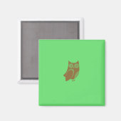 Bruin Owl Magnet (Voorkant / Achterkant)