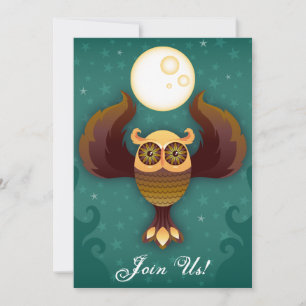 Bruin Owl Moon Uitnodiging