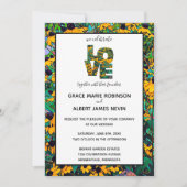 Bruin-oyed Susan's LOVE Wedding Invitation Kaart (Voorkant)