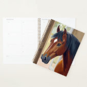 Bruin Paard Aquarel Dier Landelijk Schuur Planner (Display)