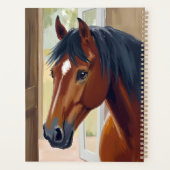 Bruin Paard Aquarel Dier Landelijk Schuur Planner (Achterkant)