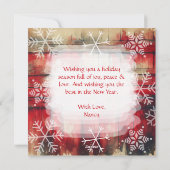 Bruin paard, bogen en schuren rustieke kerst feestdagenkaart (Achterkant)