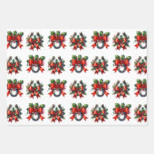 Bruin paard, bogen en schuren rustieke kerst inpakpapier vel (Voorkant 3)