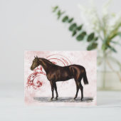 Bruin paard briefkaart (Staand voorkant)