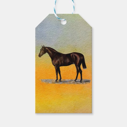 Bruin paard cadeaulabel (Voorkant)