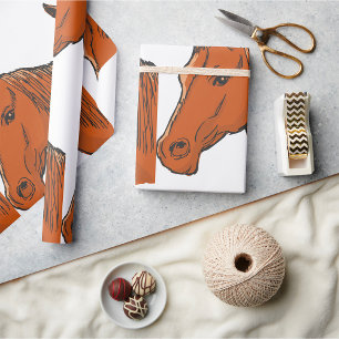 Bruin paard cadeaupapier