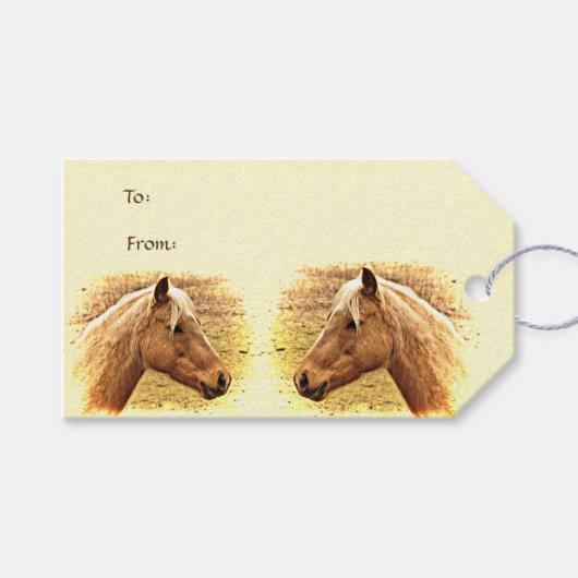 Bruin Paard Dierenpak van Gift Labels Cadeaulabel (Voorkant (Horizontaal))