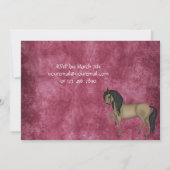  Bruin Paard en Bloemen Verjaardagsuitnodiging Kaart (Achterkant)