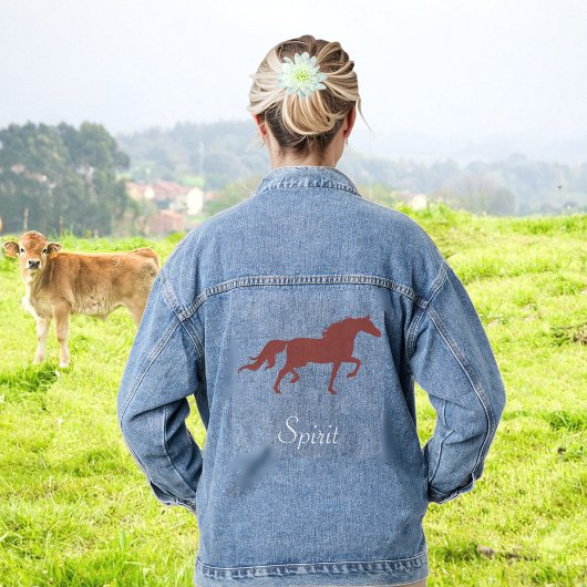 Bruin Paard en Country Spirit Script Denim Jacket