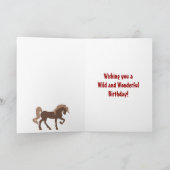 Bruin Paard en Cowboy Pet Western Verjaardag Kaart (Binnen)