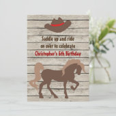 Bruin Paard en Cowboy Pet Western Verjaardag Kaart (Staand voorkant)