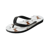 Bruin paard en grijs Hoefijzer Kinder design Kinder Teenslippers (Schuin)