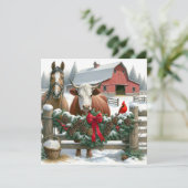 Bruin Paard en Koe Kerst Boerderij (Staand voorkant)