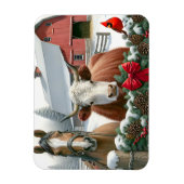 Bruin Paard en Koe Kerst Boerderij Magneet (Verticaal)