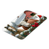 Bruin Paard en Koe Kerst Boerderij Magneet (Linkerzijde)