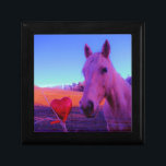 Bruin paard en rood hart cadeaudoosje<br><div class="desc">Brown Horse and Red Heart Foto van Sandy Closs. bruiloften,  hart,  harten,  paarden,  pony's,  pony's,  pony,  liefde,  valentijn,  Valentijnsdag.</div>