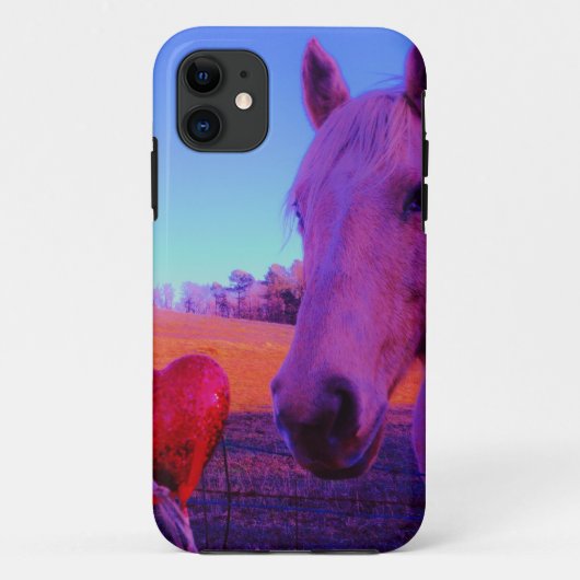 Bruin paard en rood hart Case-Mate iPhone case (Achterkant)