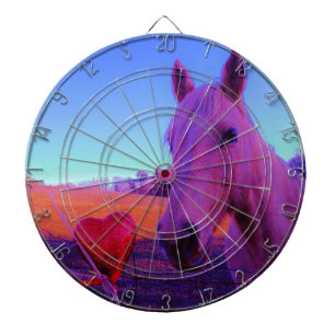 Bruin paard en rood hart dartbord