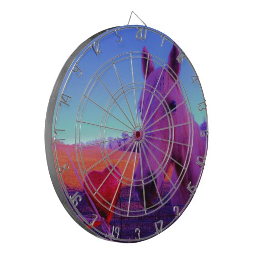 Bruin paard en rood hart dartbord (Voorkant Links)