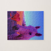 Bruin paard en rood hart legpuzzel (Horizontaal)