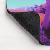 Bruin paard en rood hart muismat (Hoek)