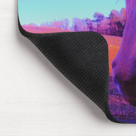 Bruin paard en rood hart muismat (Hoek)