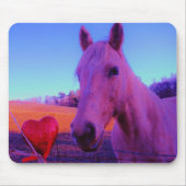 Bruin paard en rood hart muismat (Voorkant)