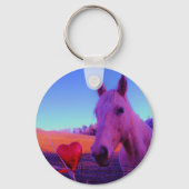 Bruin paard en rood hart sleutelhanger (Voorkant)