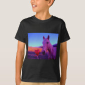 Bruin paard en rood hart t-shirt (Voorkant)