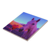 Bruin paard en rood hart tegeltje (Zijkant)