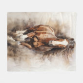 Bruin Paard Galloping Fleece Deken (Voorkant (Horizontaal))