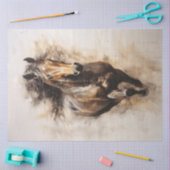 Bruin Paard Galloping Tissuepapier (Craft)