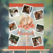 Bruin paard gedenkteken klaprozen waterverf foto acryl bord (Neutraal)