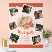 Bruin paard gedenkteken klaprozen waterverf foto acryl bord (Huwelijk)