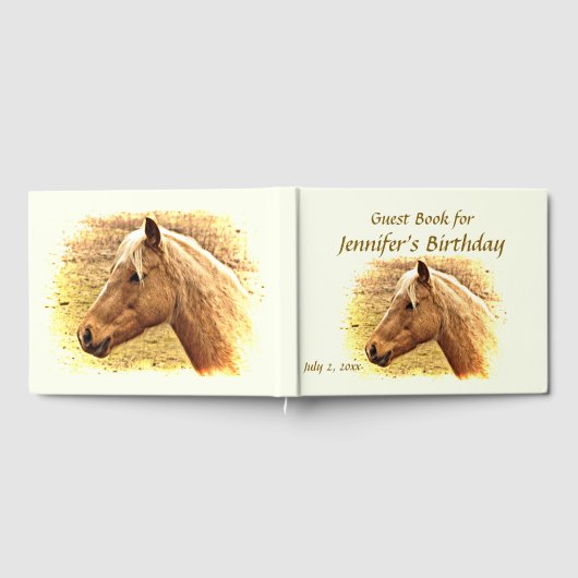 Bruin Paard Geel Zon Verjaardagsfeest Gastboek Gastenboek (Volledig)